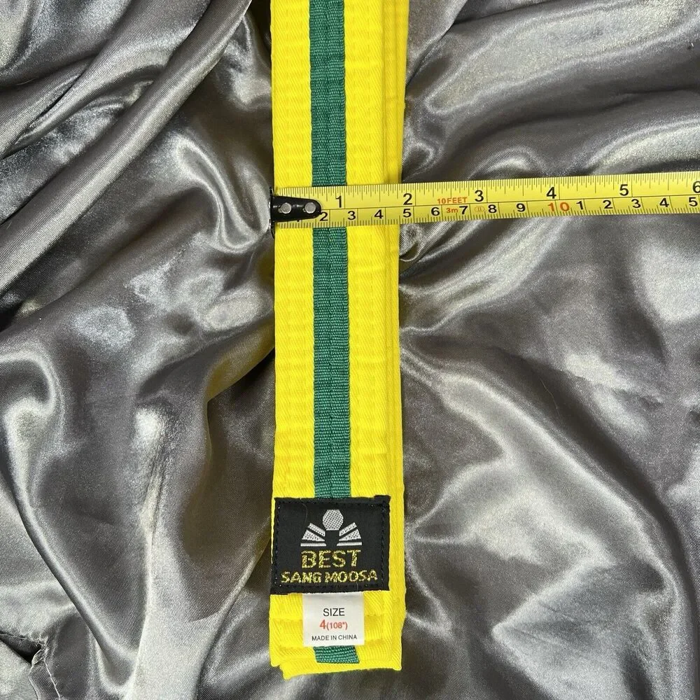 Best Sang Moosa Tae Kwon Do Martial Arts Belt Size 4 Yellow Green‎ Stripe Belt